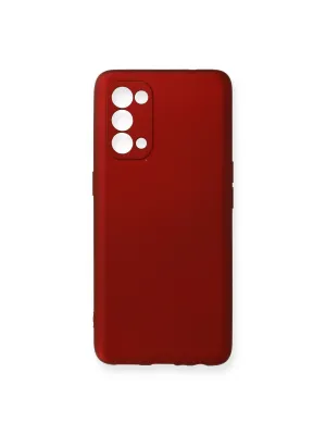 Oppo Reno 5 Kılıf First Silikon - Bordo