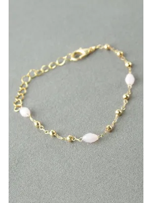 Oval Kristal Taşlı Bileklik