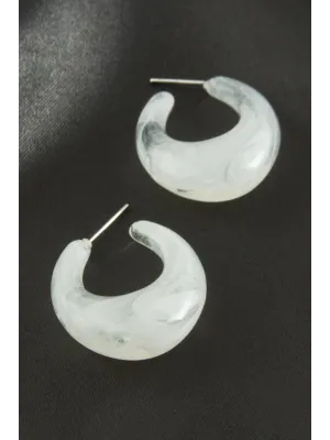 Oval Plastik Küpe