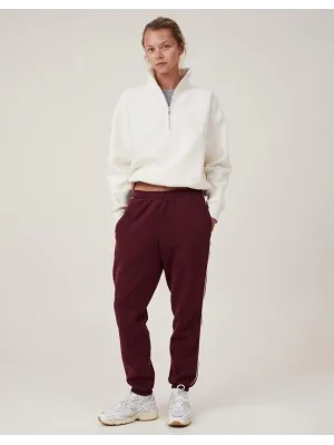 Oversize Yarım Farmuarlı Yakalı Basic SweatShirt - Beyaz