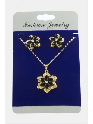 Papatya Zirkon Taşlı Set Kolye