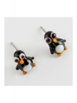 Penguen Cam Küpe