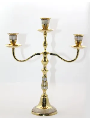 Pirinç Sedefli 3lü Şamdan 19124