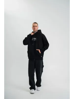 POLIZEI Premium Kalite Kapşonlu Dijital Patchli SweatShirt - Siyah