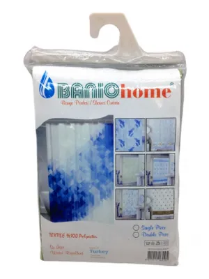 Polyester Çift Kanat Su İtici Banyo Perdesi 90x200cm