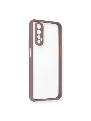 Realme 7 Kılıf Miami Şeffaf Silikon - Açık Mor