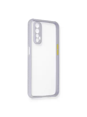 Realme 7 Kılıf Miami Şeffaf Silikon - Lila