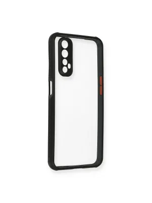 Realme 7 Kılıf Miami Şeffaf Silikon - Siyah
