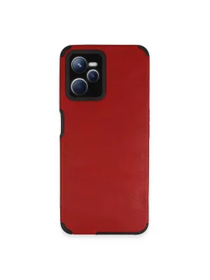Realme C35 Kılıf Loop Deri Silikon - Kırmızı