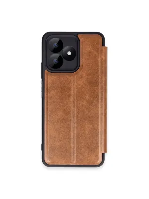 Realme Note 50 4g Kılıf Flip Cover - Taba
