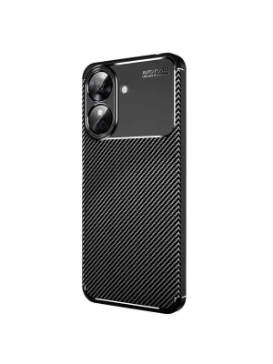 Realme Note 60 Kılıf Auto Focus Karbon Kapak - Siyah