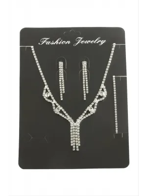 Sallantılı Taşlı Set Kolye
