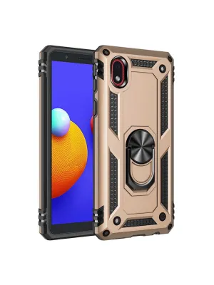 Samsung Galaxy A01 Core Kılıf Sofya Yüzüklü Silikon Kapak - Gold