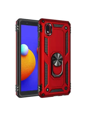 Samsung Galaxy A01 Core Kılıf Sofya Yüzüklü Silikon Kapak - Kırmızı