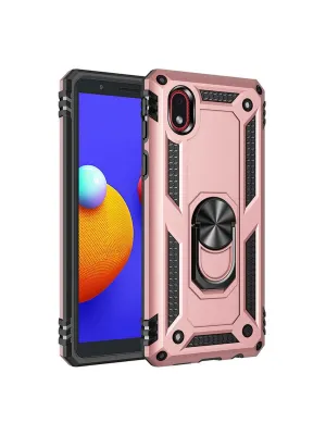 Samsung Galaxy A01 Core Kılıf Sofya Yüzüklü Silikon Kapak - Rose
