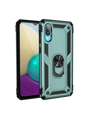Samsung Galaxy A02 Kılıf Sofya Yüzüklü Silikon Kapak - Yeşil