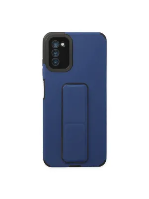 Samsung Galaxy A03s Kılıf Mega Standlı Silikon - Mavi