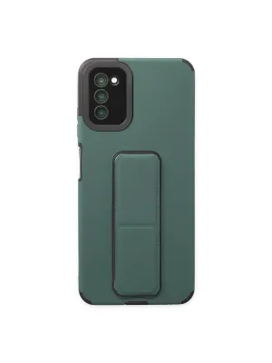 Samsung Galaxy A03s Kılıf Mega Standlı Silikon - Yeşil