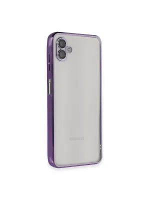 Samsung Galaxy A04 Kılıf Razer Lensli Silikon - Mor
