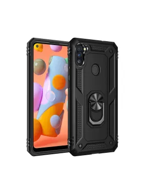 Samsung Galaxy A11 Kılıf Sofya Yüzüklü Silikon Kapak - Siyah