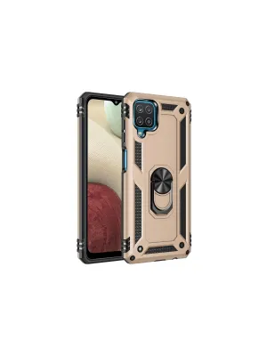 Samsung Galaxy A22 Kılıf Sofya Yüzüklü Silikon Kapak - Gold