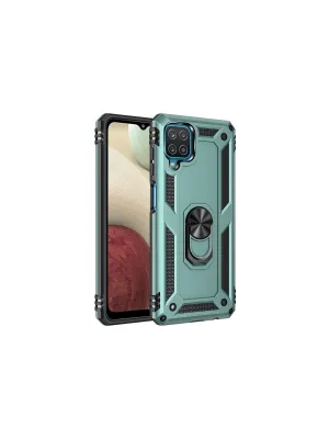 Samsung Galaxy A22 Kılıf Sofya Yüzüklü Silikon Kapak - Yeşil