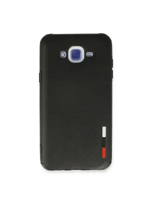 Samsung Galaxy J7 Kılıf Loop Deri Silikon - Siyah