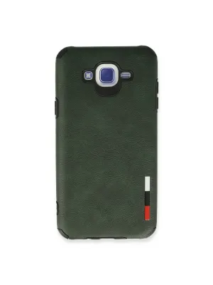 Samsung Galaxy J7 Kılıf Loop Deri Silikon - Yeşil