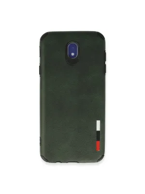 Samsung Galaxy J7 Pro / J730 Kılıf Loop Deri Silikon - Yeşil