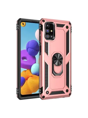 Samsung Galaxy M31s Kılıf Sofya Yüzüklü Silikon Kapak - Rose