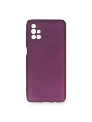 Samsung Galaxy M51 Kılıf First Silikon - Mürdüm
