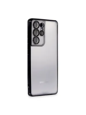 Samsung Galaxy S21 Ultra Kılıf Razer Lensli Silikon - Siyah