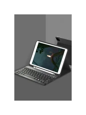 Samsung Galaxy Tab A9 Plus Kılıf Kc01 Smart Klavyeli Tablet Kılıfı - Siyah