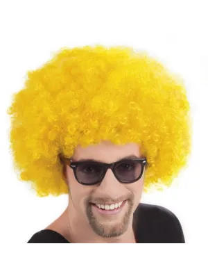 Sarı Renk Kıvırcık Afro Bonus Peruk