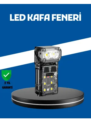 Şarjlı Led Kafa Lambası Manyetik Klipsli El Sensörlü Çok Fonksiyonlu