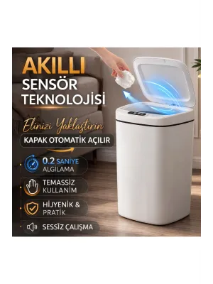 Sensörlü Çöp Kovası Otomatik Kapak Temassız