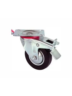 Servis Tekeri - Tablalı Frenli Siyah Döner - Çap 125 Mm