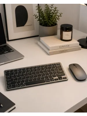Sessiz Kullanım Sunan Bluetooth Klavye Mouse Seti Çoklu Cihaz Uyumlu