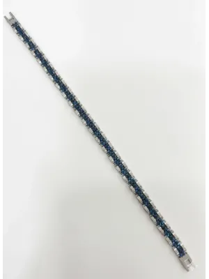 Siyah Deri / Çelik  Erkek Deri Bileklik 20 Cm  - Ebl0080