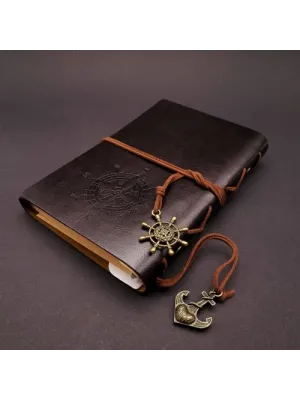 Siyah Deri Pusula Defter