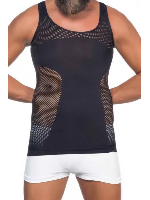 ieg™ SİYAH MI  E1006 Fileli Erkek Korse Atlet