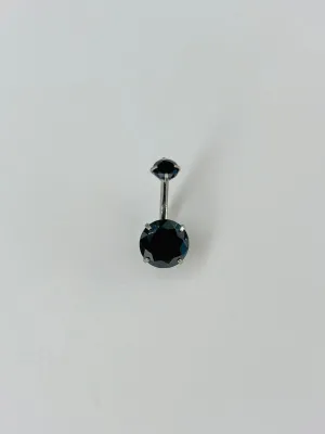 Siyah Taşlı Göbek Piercing - Pg0021