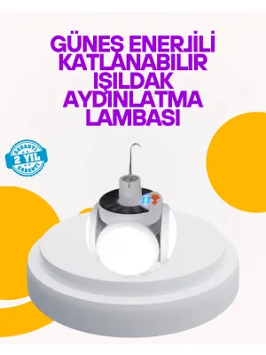 Solar Enerjili Katlanabilir Led Kamp Ve Bahçe Lambası