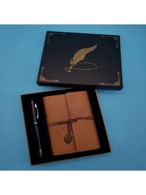 Taba Deri Defter ve Kalem Set