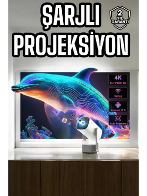 Taşınabilir Sinema Oyun Projektörü Akıllı Projeksiyon Android 11