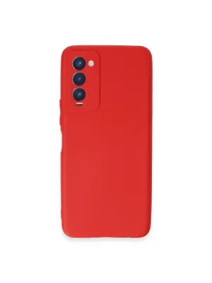 Tecno Camon 18 Kılıf First Silikon - Kırmızı