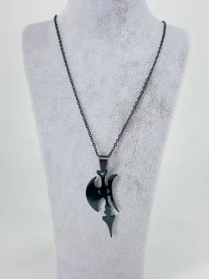 Tribal Balta Figürü Çelik Erkek Kolye - Ekl0093