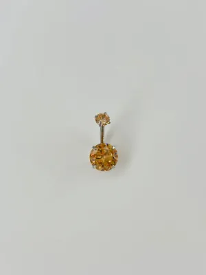 Turuncu Taşlı Göbek Piercing - Pg0016