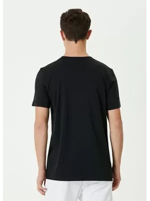 Unisex Basic Bisiklet Yaka Regular T-Shirt - Siyah