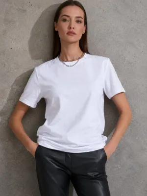 Unisex Kısa Kollu Bisiklet Yaka Basic Viskon Bluz